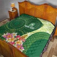 Fiji Ballantine Memorial High School Personalised Quilt Masi Tapa Mix Plumeria LT7 - Polynesian Pride