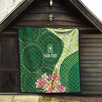 Fiji Ballantine Memorial High School Personalised Quilt Masi Tapa Mix Plumeria LT7 - Polynesian Pride