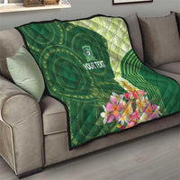 Fiji Ballantine Memorial High School Personalised Quilt Masi Tapa Mix Plumeria LT7 - Polynesian Pride