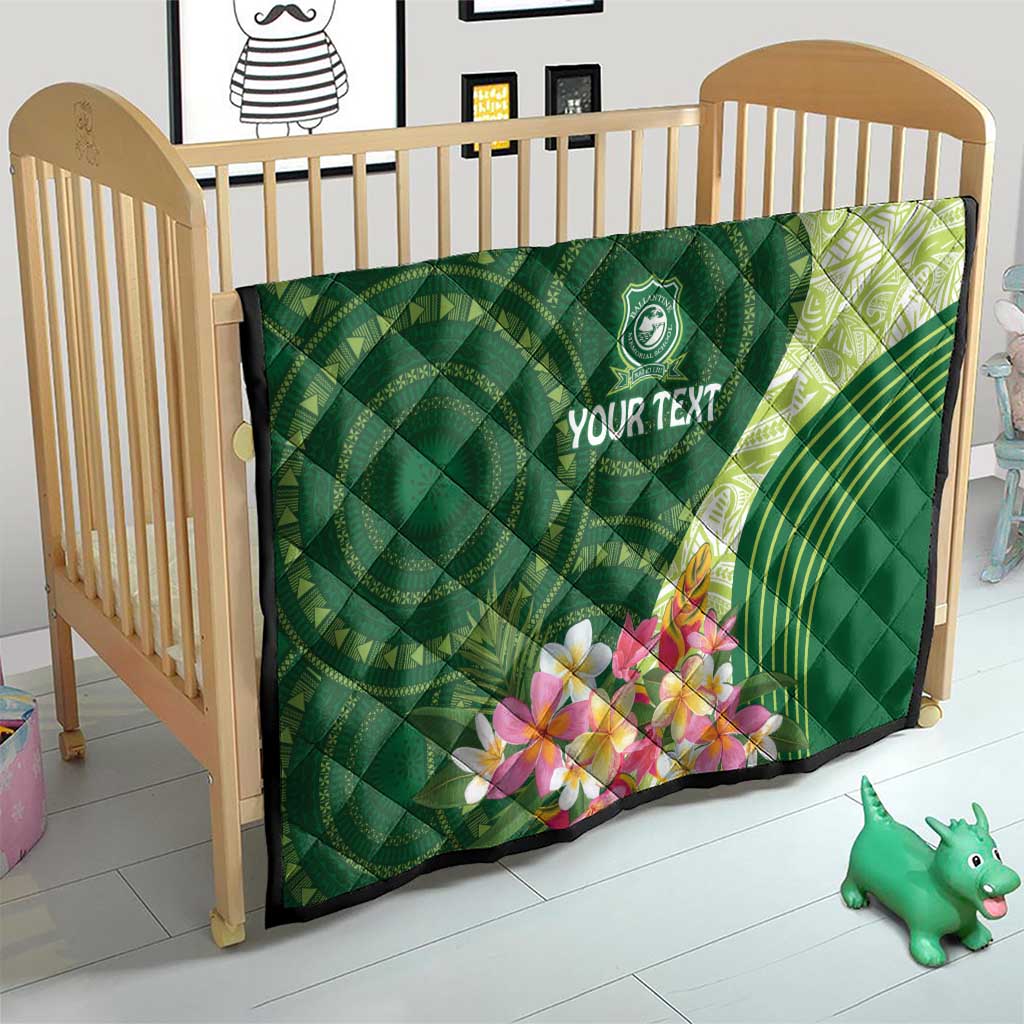 Fiji Ballantine Memorial High School Personalised Quilt Masi Tapa Mix Plumeria LT7 - Polynesian Pride