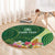 Fiji Ballantine Memorial High School Personalised Round Carpet Masi Tapa Mix Plumeria