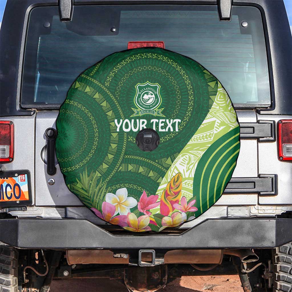 Fiji Ballantine Memorial High School Personalised Spare Tire Cover Masi Tapa Mix Plumeria