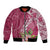 Fiji Adi Cakobau School Personalised Bomber Jacket Masi Tapa Mix Plumeria