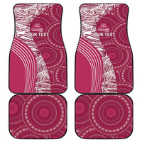 Fiji Adi Cakobau School Personalised Car Mats Masi Tapa Mix Plumeria LT7 - Polynesian Pride
