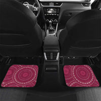 Fiji Adi Cakobau School Personalised Car Mats Masi Tapa Mix Plumeria LT7 Set 2pcs - Back Maroon - Polynesian Pride
