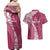 Fiji Adi Cakobau School Personalised Couples Matching Off Shoulder Maxi Dress and Hawaiian Shirt Masi Tapa Mix Plumeria