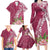 Fiji Adi Cakobau School Personalised Family Matching Long Sleeve Bodycon Dress and Hawaiian Shirt Masi Tapa Mix Plumeria