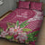 Fiji Adi Cakobau School Personalised Quilt Bed Set Masi Tapa Mix Plumeria