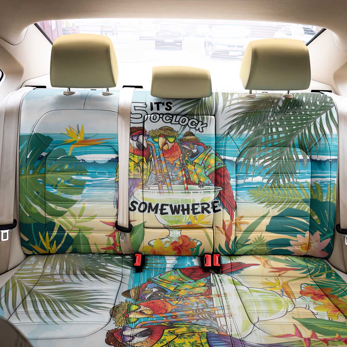 It's 5 o'clock Somewhere Back Car Seat Cover Beach Party LT7 - Polynesian Pride