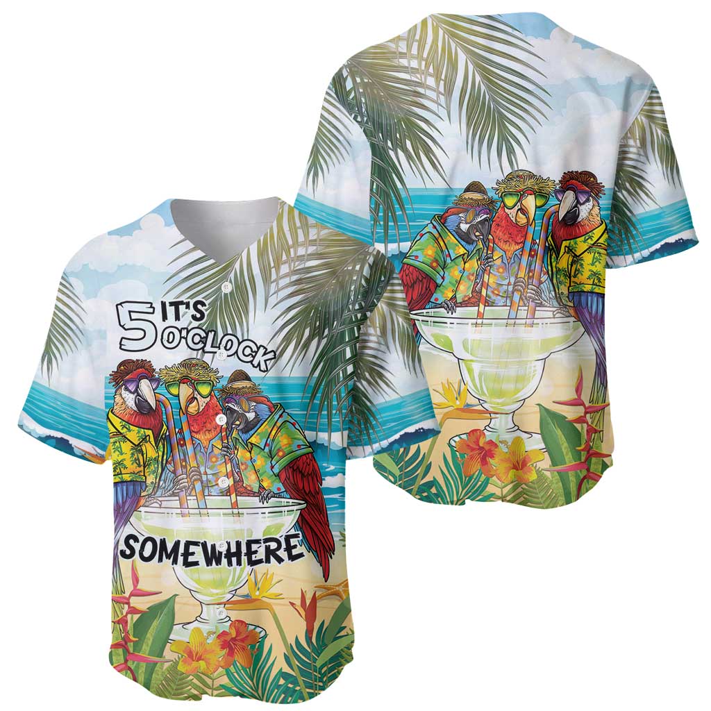 It's 5 o'clock Somewhere Baseball Jersey Beach Party LT7 - Polynesian Pride