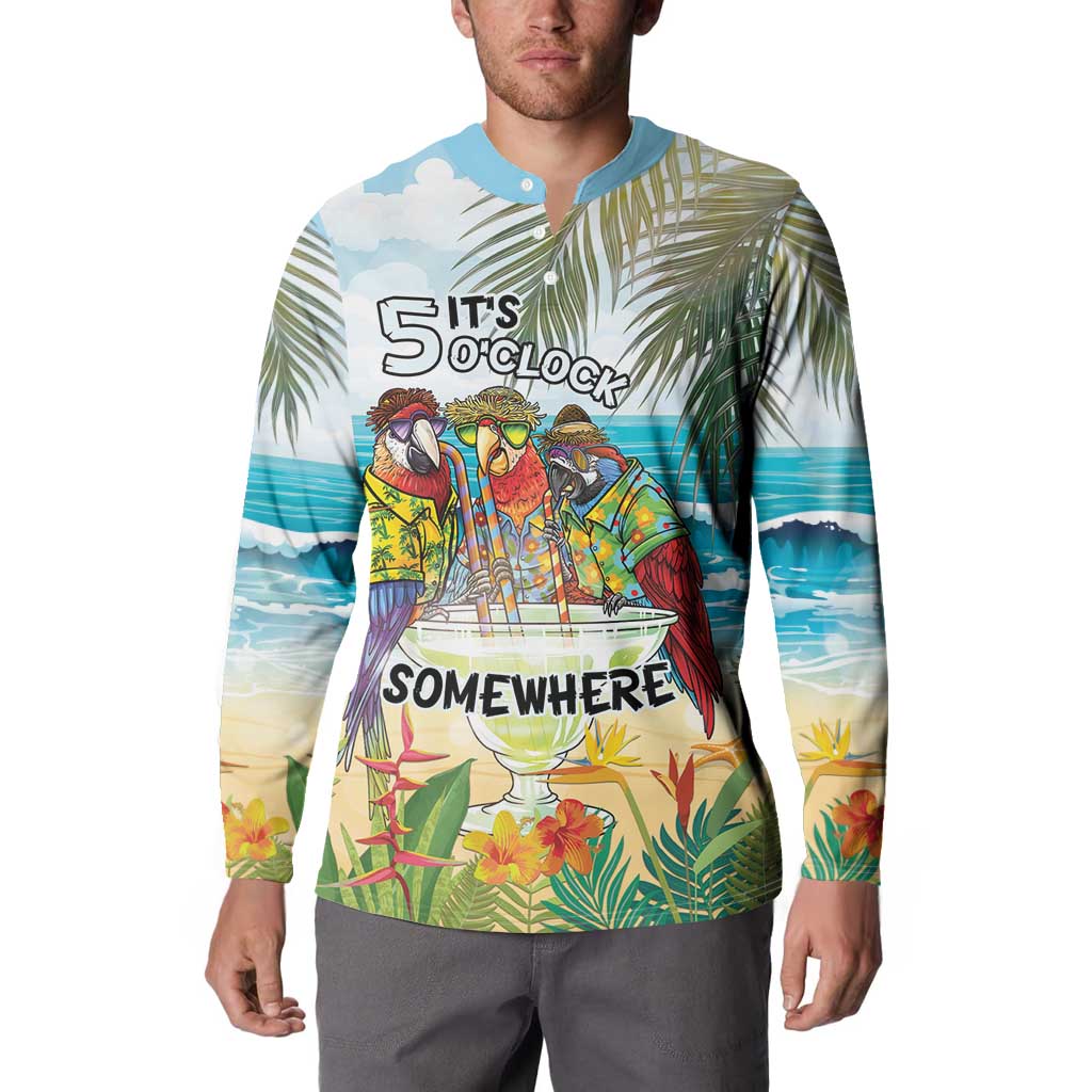 It's 5 o'clock Somewhere Button Sweatshirt Beach Party LT7 - Polynesian Pride