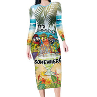 It's 5 o'clock Somewhere Long Sleeve Bodycon Dress Beach Party LT7 Long Dress Colorful - Polynesian Pride