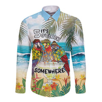 It's 5 o'clock Somewhere Long Sleeve Button Shirt Beach Party LT7 Unisex Colorful - Polynesian Pride