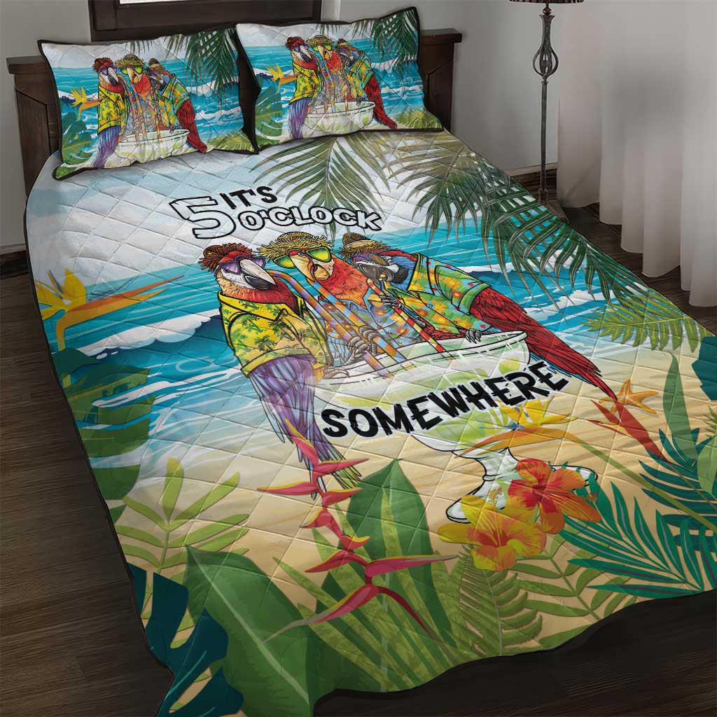 It's 5 o'clock Somewhere Quilt Bed Set Beach Party LT7 Colorful - Polynesian Pride