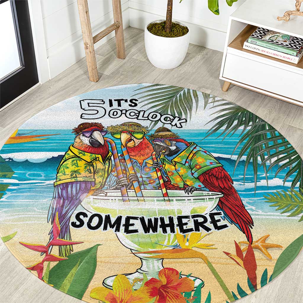 It's 5 o'clock Somewhere Round Carpet Beach Party LT7 Colorful - Polynesian Pride