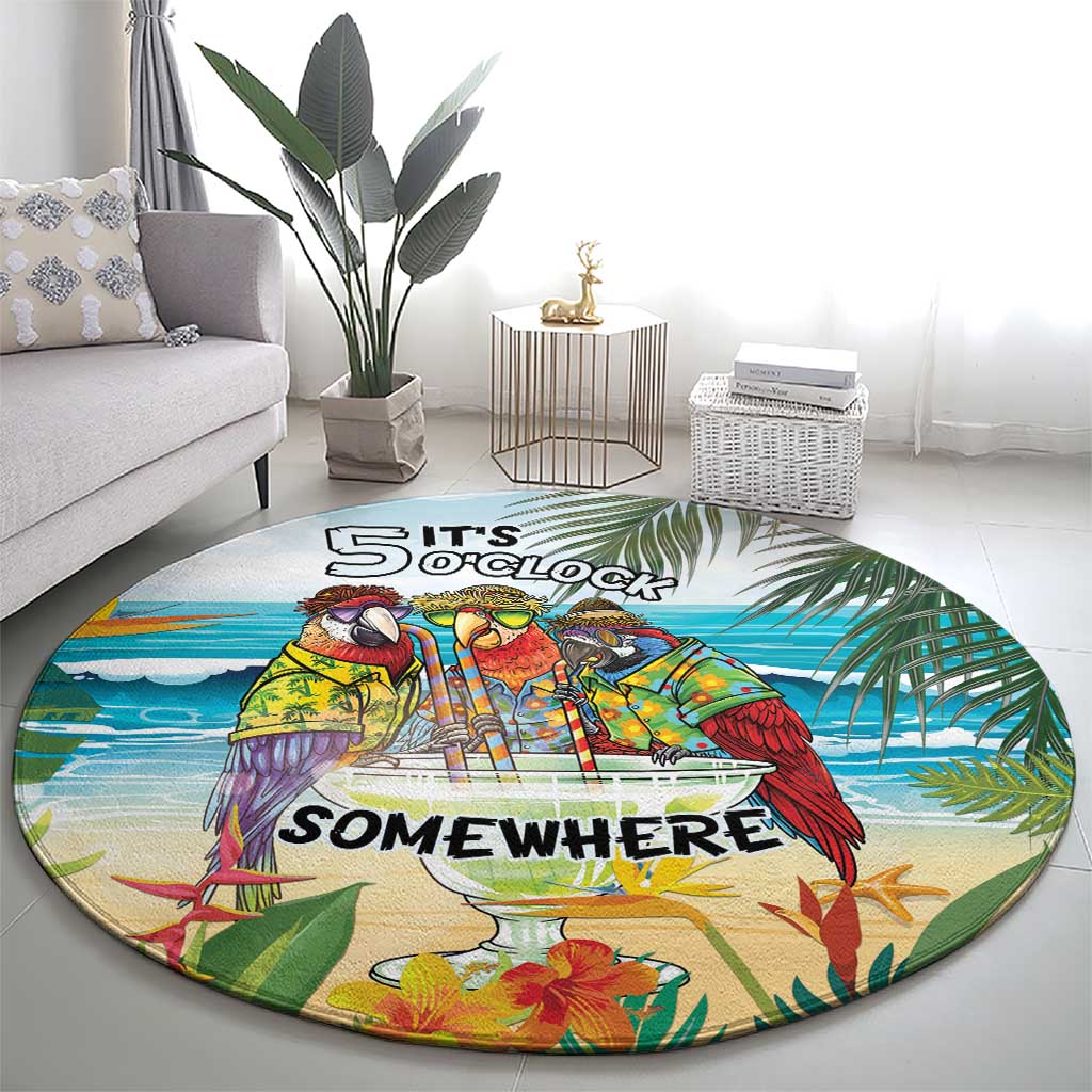 It's 5 o'clock Somewhere Round Carpet Beach Party LT7 - Polynesian Pride