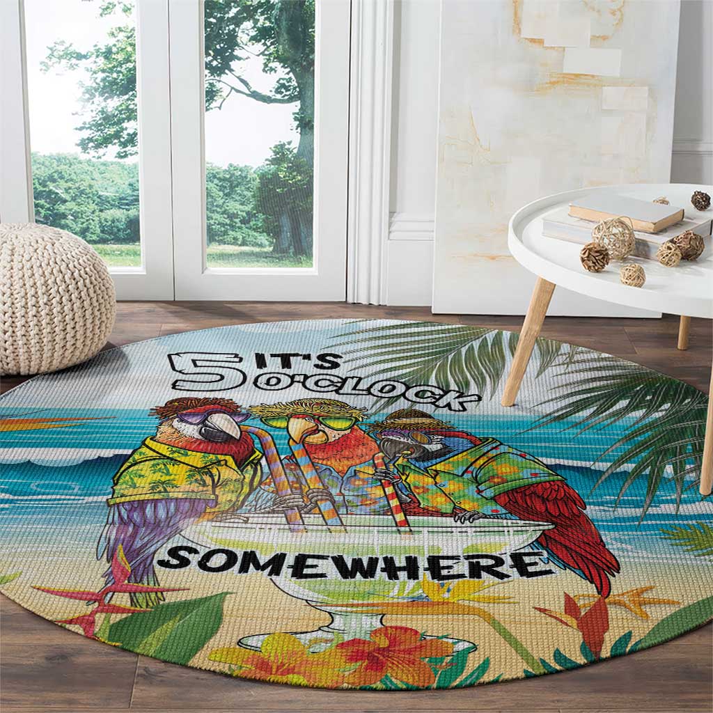 It's 5 o'clock Somewhere Round Carpet Beach Party LT7 - Polynesian Pride