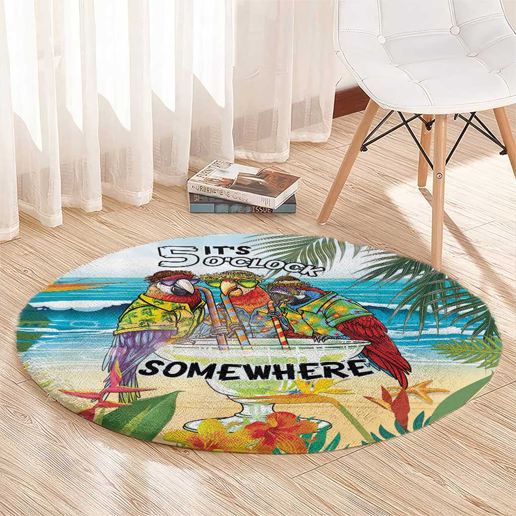 It's 5 o'clock Somewhere Round Carpet Beach Party LT7 - Polynesian Pride