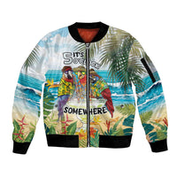 It's 5 o'clock Somewhere Sleeve Zip Bomber Jacket Beach Party LT7 Unisex Colorful - Polynesian Pride