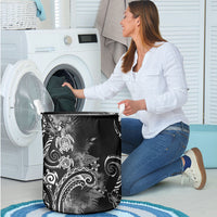 Aloha Hawaii Turtles Floral Laundry Basket Obsidian Glaze LT7 - Polynesian Pride