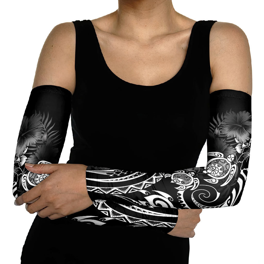 Aloha Hawaii Turtles Floral Arm Sleeves Obsidian Glaze LT7 - Polynesian Pride