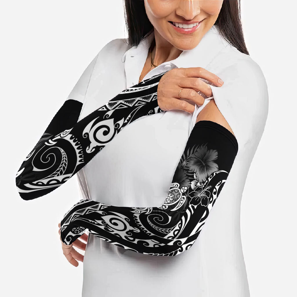 Aloha Hawaii Turtles Floral Arm Sleeves Obsidian Glaze LT7 - Polynesian Pride