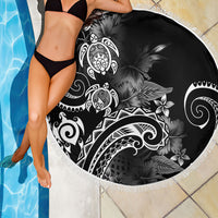 Aloha Hawaii Turtles Floral Beach Blanket Obsidian Glaze LT7 - Polynesian Pride