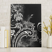 Aloha Hawaii Turtles Floral Canvas Wall Art Obsidian Glaze LT7 Without Frame Black - Polynesian Pride