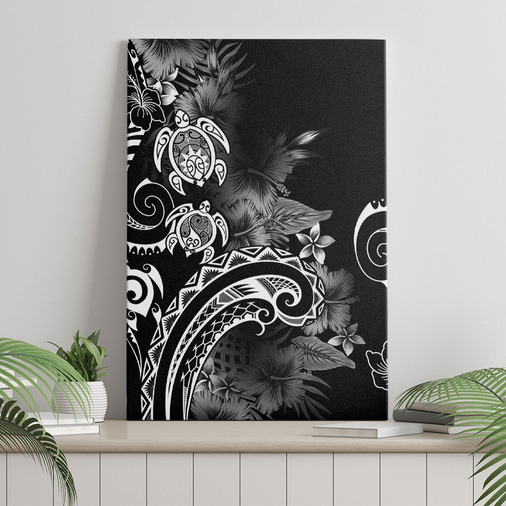 Aloha Hawaii Turtles Floral Canvas Wall Art Obsidian Glaze LT7 - Polynesian Pride