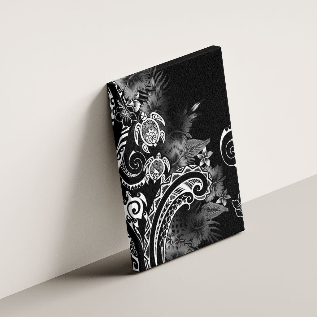 Aloha Hawaii Turtles Floral Canvas Wall Art Obsidian Glaze LT7 - Polynesian Pride