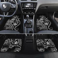 Aloha Hawaii Turtles Floral Car Mats Obsidian Glaze LT7 Set 4pcs Black - Polynesian Pride