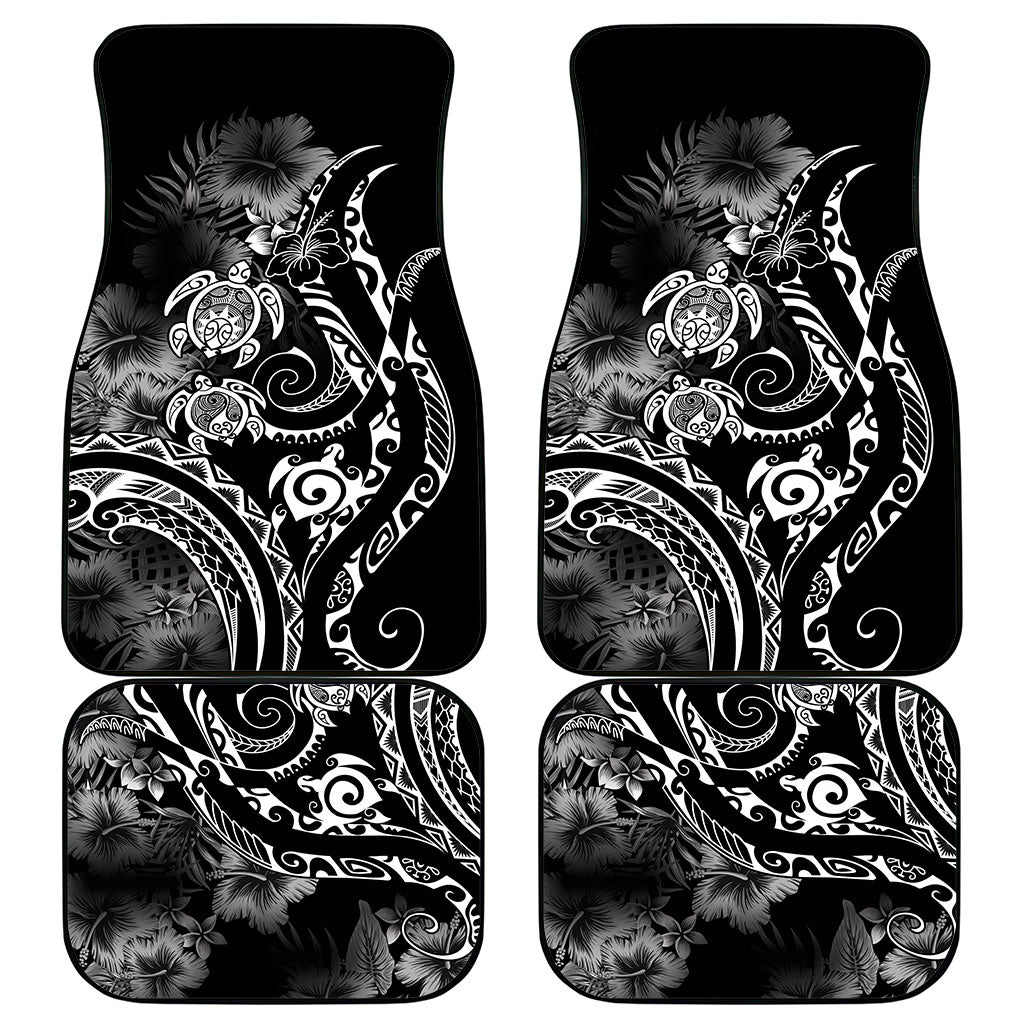 Aloha Hawaii Turtles Floral Car Mats Obsidian Glaze LT7 - Polynesian Pride