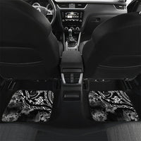 Aloha Hawaii Turtles Floral Car Mats Obsidian Glaze LT7 Set 2pcs - Back Black - Polynesian Pride