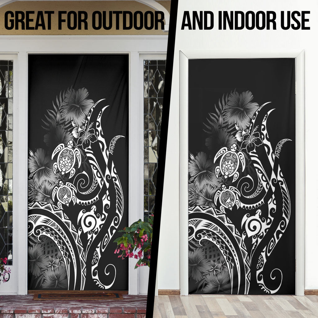 Aloha Hawaii Turtles Floral Door Cover Obsidian Glaze LT7 - Polynesian Pride