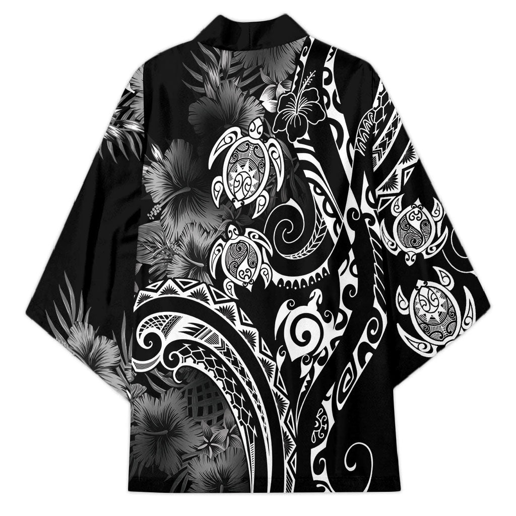 Aloha Hawaii Turtles Floral Kimono Obsidian Glaze LT7 - Polynesian Pride