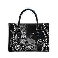 Aloha Hawaii Turtles Floral Leather Bag Obsidian Glaze LT7 - Polynesian Pride