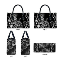 Aloha Hawaii Turtles Floral Leather Bag Obsidian Glaze LT7 - Polynesian Pride