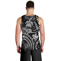Aloha Hawaii Turtles Floral Men Tank Top Obsidian Glaze LT7 - Polynesian Pride