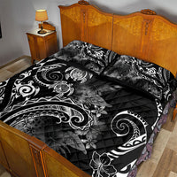 Aloha Hawaii Turtles Floral Quilt Bed Set Obsidian Glaze LT7 - Polynesian Pride