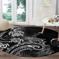 Aloha Hawaii Turtles Floral Round Carpet Obsidian Glaze LT7 - Polynesian Pride