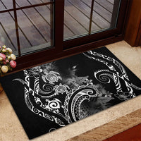 Aloha Hawaii Turtles Floral Rubber Doormat Obsidian Glaze LT7 - Polynesian Pride