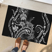Aloha Hawaii Turtles Floral Rubber Doormat Obsidian Glaze LT7 - Polynesian Pride