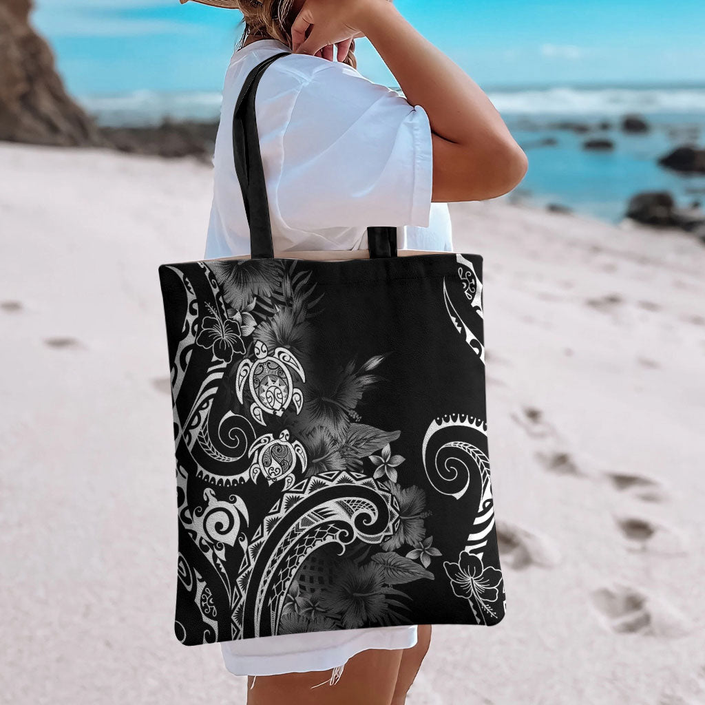 Aloha Hawaii Turtles Floral Tote Bag Obsidian Glaze LT7 - Polynesian Pride