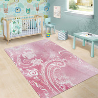 Aloha Hawaii Turtles Floral Area Rug Pink Marbles Glaze LT7 - Polynesian Pride