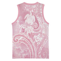 Aloha Hawaii Turtles Floral Basketball Jersey Pink Marbles Glaze LT7 - Polynesian Pride
