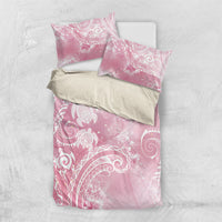 Aloha Hawaii Turtles Floral Bedding Set Pink Marbles Glaze LT7 US Twin 172cm x 218cm Pink - Polynesian Pride