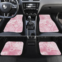 Aloha Hawaii Turtles Floral Car Mats Pink Marbles Glaze LT7 Set 4pcs Pink - Polynesian Pride