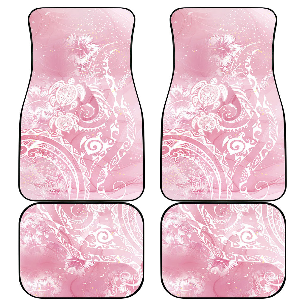 Aloha Hawaii Turtles Floral Car Mats Pink Marbles Glaze LT7 - Polynesian Pride