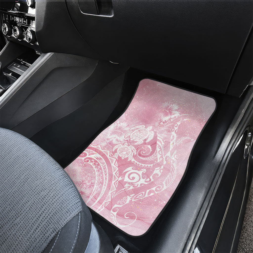 Aloha Hawaii Turtles Floral Car Mats Pink Marbles Glaze LT7 - Polynesian Pride