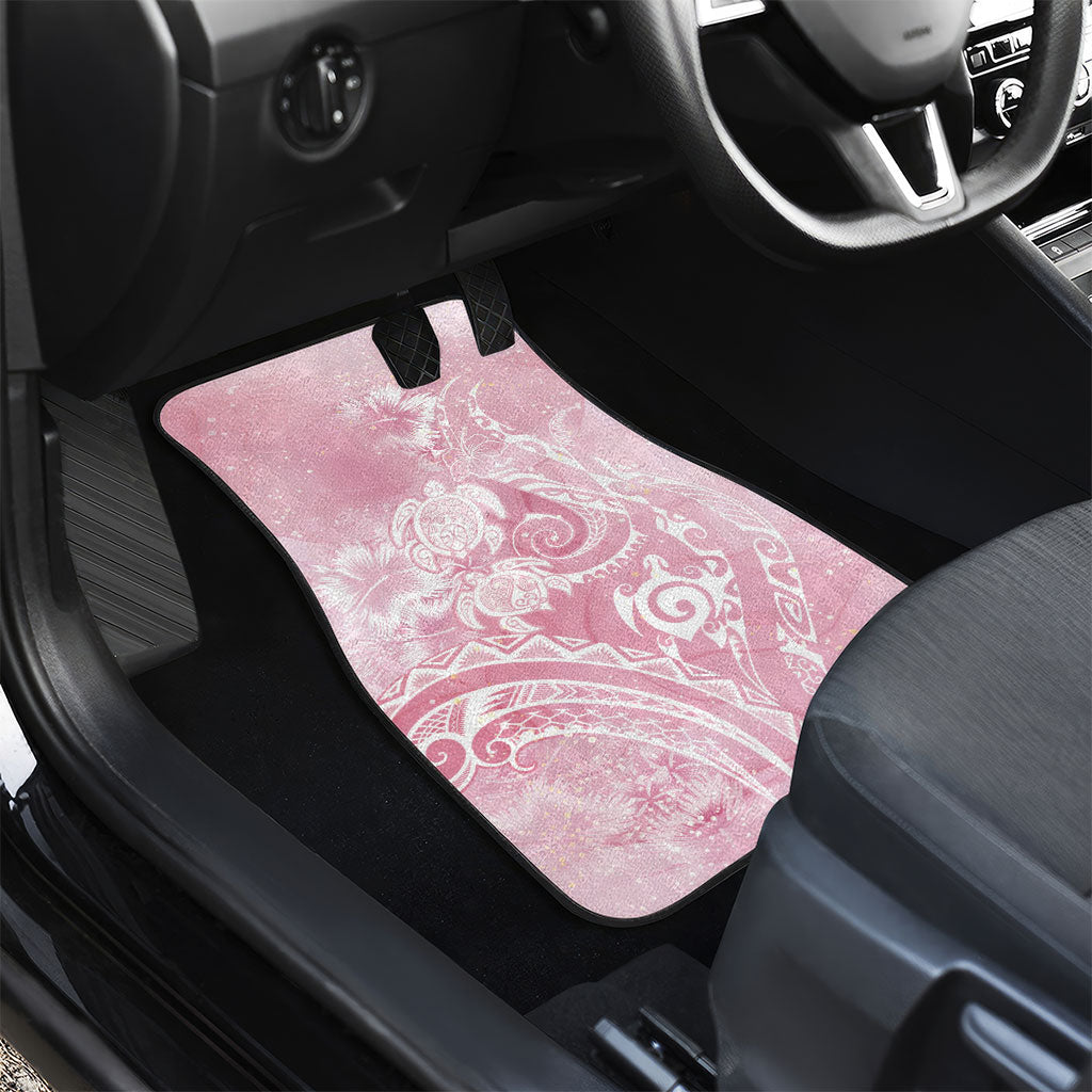 Aloha Hawaii Turtles Floral Car Mats Pink Marbles Glaze LT7 - Polynesian Pride